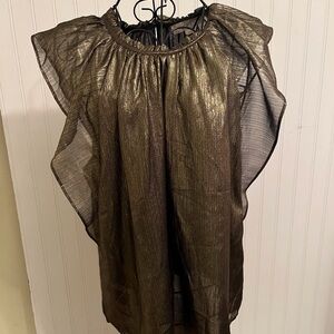 LOFT Metallic Gold Top